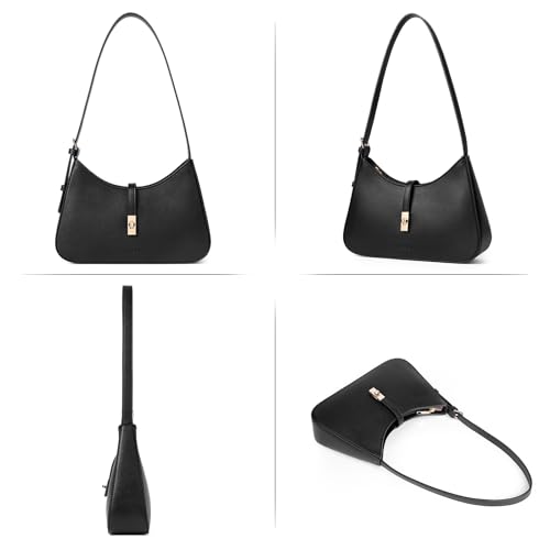 CLUCI Shoulder Bag for Women, Purses for Women, Handbag Hobo Bags Vegan Leather Crossbody Purse with Adjustable Strap Black - color: A-black-small