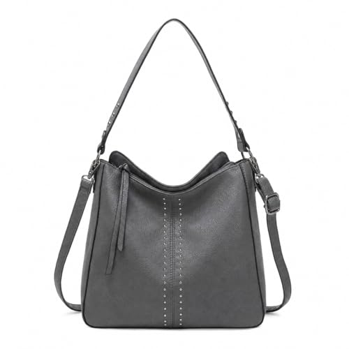 Montana West Hobo Bag for Women Crossbody Purse and Handbags Ladies Chic Shoulder Bags - color: Gray