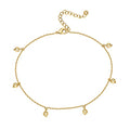 PAVOI 14K Gold Plated Anklet for Women - Trendy Link Chain Ankle Bracelet Summer Jewelry - Boho Dainty Anklets with Cubic Zirconia, Beaded, Evil Eye, Star, Station, Pearls Adjustable Gold Jewelry - style: Dot