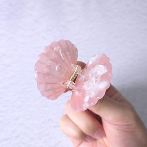 Shell Claw Clip,Acetate Hair Clips,Small Hair Clips for Women,Pink - color: Pink