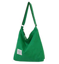 Covelin Women's Retro Large Size Canvas Shoulder Bag Hobo Crossbody Handbag Casual Tote - color: Green