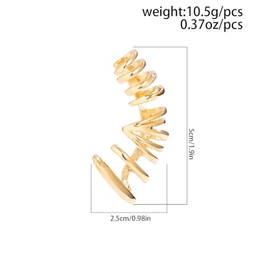 Ear Cuff Earrings for Women Chunky Ear Cuff Colourful Non Pierced Ear Cuff Non Piercing Clip On Cartilage Wrap Cuff Earrings Jewelry Gifts - color: 243-Gold