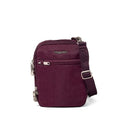 Baggallini Securtex® Anti-theft Mini Everything Crossbody Bag, 6.3"x8.25" Rfid, Locking Zippers & Cut-resistant Strap - color: Mulberry