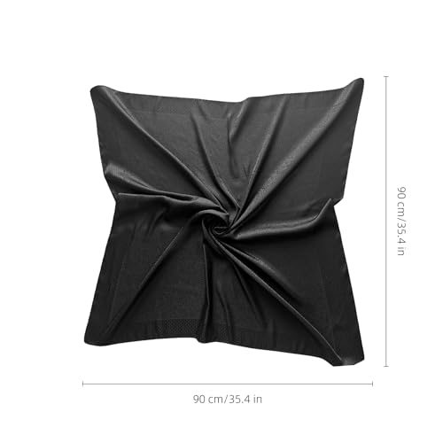 35” Satin Large Square Head Scarves-Like Silk Satin Scarf for Hair Wrapping at Night Bandana Square Scarf for Sleeping - color: Jacquard-black