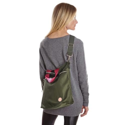 shortyLOVE Wonder Crossbody Messenger Bag - Womens Stylish Nylon Travel Handbag with 55" Adjustable Removable Strap - color: Army Green