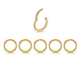 5Pcs 16G 18G Surgical Steel Nose Rings Hoop Tragus Septum Cartilage Hoop Earrings For Women Men Body Piercing Jewelry Kit Bar Length 6mm/8mm/10mm/12mm/14mm - style: 5Pcs -16G - Gold - 10mm