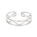 Upper Arm Cuff for Women, Simple Sexy Harness Armlet Bracelet with Crystal Adjustable Upper Arm Chain Bangle Arm Band for Women - color: Silver Wave