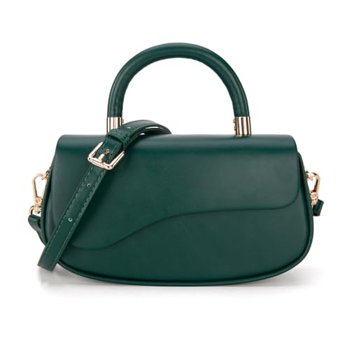Milan Chiva Small Top Handle Purse for Women Elegant Crossbody Bag with Adjustable Strap for Evening Party & Daily Use - color: Green