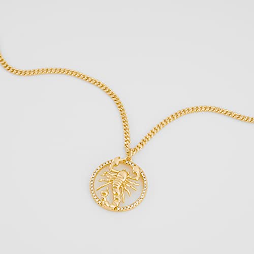 Fettero Animal Necklaces for Women 14K Gold Plated Charm Snake Necklace Elephant Bird Cat Butterfly Pendant Cute Dainty Necklace Jewelry - style: Scorpion
