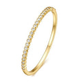 Turandoss Gold Bangle Bracelets for Women - Dainty 14K Gold Plated Tennis Bangle Bracelet Personalized Cubic Zirconia Oval Cuff Bracelets Jewelry Gifts - color: Half CZ Bangle - Round Tennis