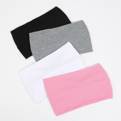 Huachi 4 Packs Wide Headbands for Women Pink Stylish Head Wraps Summer Boho Thick Hairbands Large African Sport Yoga Turban Headband Hair Accessories, Solid Color - color: Headbands 7