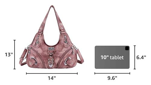 Angelkiss Hobo Purses and handbags for Women Satchel Handbag Women Purses Large Daily Shoulder Bags | Purses - color: 7028pink