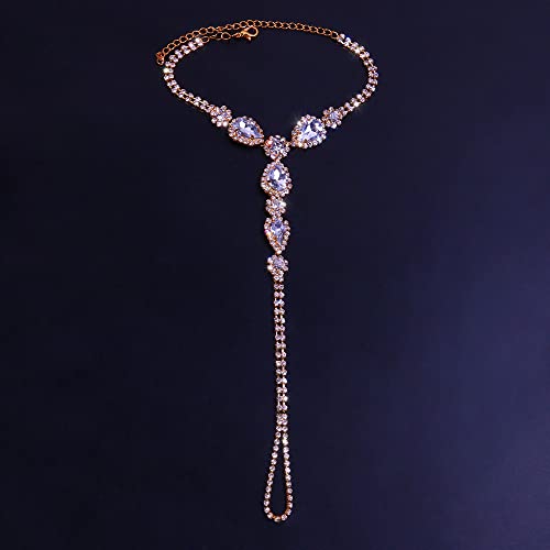2Pcs Diamond Foot Chain Barefoot Sandals Anklet with Toe Ring Rhinestone CZ Crystal Ankle Bracelet Ankle Chain Summer Beach Wedding Foot Jewelry Dainty Party Accessories