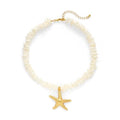 Puka Shell Necklace for Women Starfish Fish Statement Pendant Necklace Boho Summer Beach Choker Necklaces - color: White-A