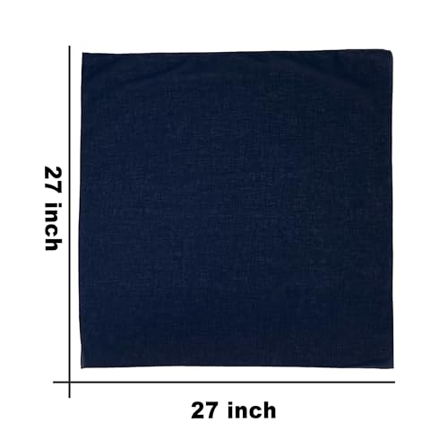 Junvena 27 Inch Extra Large Bandana 100% Cotton,Soft Thin Breathable Headband for Men Women, Solid & Paisley - color: Navy 3 Pack