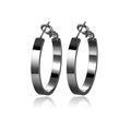 EXGOX Silver Hoop Earrings for Women - Sterling Silver & 14K Gold Plated - Hypoallergenic 925 Silver - Big Hoop Earrings (30/40/50/60/70mm) - color: 4MM Wide-Black 30mm
