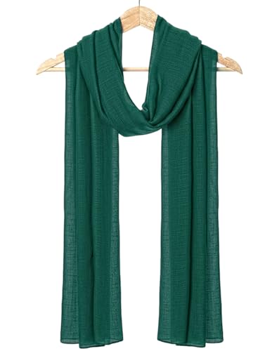 woogwin Women's Cotton Scarves Lady Light Soft Fashion Solid Scarf Wrap Shawl - color: Forestgreen