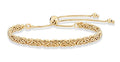 Miabella Italian 925 Sterling Silver, 18K Gold Plated 4mm Byzantine Adjustable Bolo Link Chain Bracelet for Women Handmade in Italy - style: yellow-gold-plated-silver