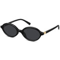 WOWSUN Retro Oval Sunglasses Womens Trendy Sun Glasses Sunnies UV400 Protection - color: Oval-bright Black Frame Grey Lens a