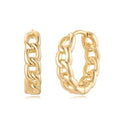 MYEARS Women Earrings Gold Huggie Hoop 14K Small Simple Hypoallergenic Everyday Jewelry - style: Link