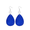 Elisheva Bohemian Lightweight Mother of Pearl Shell Drop Dangle Earrings for Women, Boho Chic Hippie Waterdrop Statement Jewelry Gift - color: blue