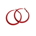 Colorful Matte Hoop Earrings 80s Hoop Earring Retro Earrings Neon Earrings Bright Fluorescence Round Hoop Earings for Women - color: red