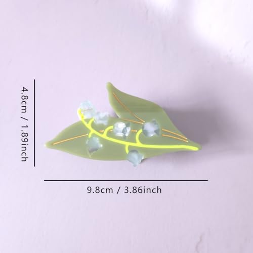 Lily of The Valley Claw Clips,Cellulose Acetate Hair Clips,Small Claw Clips for Girl,Hair Accessories - color: Green