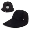 Ponyflo Sunblocker Wide Brim Hat, Patented Women’s Ponytail Sun Hat for Adults, UPF 50 Sun Protection - color: Black