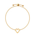 LeCalla 925 Sterling Silver Sliding Bolo Bracelet | Lightweigh Adjustable Chain Bracelets for Women | Valentine's Day Gift Friendship Sister Mom - color: Open Heart Bolo