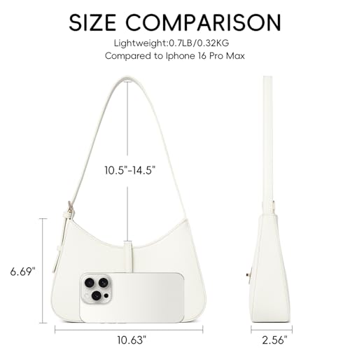 CLUCI Shoulder Bag for Women, Purses for Women, Handbag Hobo Bags Vegan Leather Crossbody Purse with Adjustable Strap White - color: A-white-small