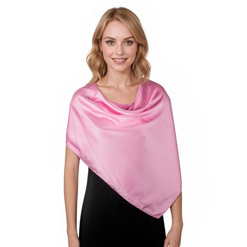 RIIQIICHY 35 Inch Head Scarf for Women Hair Scarf Like Silk Scarf Square Scarf Bandanas for Women - color: Light Pink