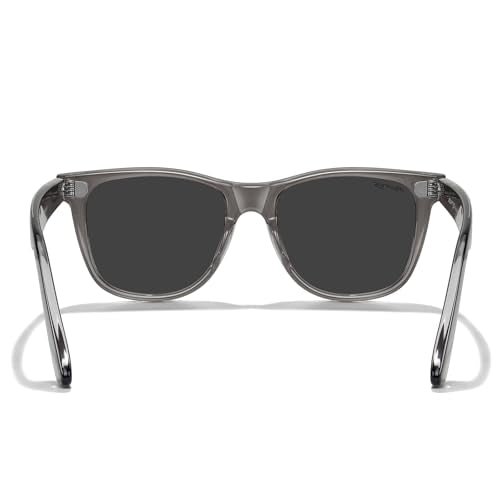MERRY'S Classic Square Shape Polarized Sunglasses for Womens Mens Retro Designer UV400 Sun Glasses S6140 - color: Grey&tra Frame/Black Lens