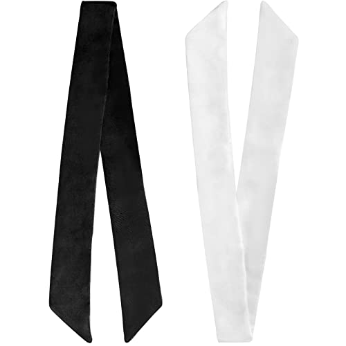 kcctoo 2/6/10Pack Scarf Bags for Women Handbag Scarfs Band Hair Neck Scarves Fashion Gifts - color: 2pcs Black White