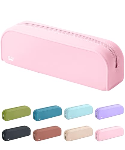 Mr. Pen- Silicone Pencil Case, Light Pink Pencil Pouch, Pencil Case Small | Multifunctional Pouch for Stationery, Cosmetics and Electrical Goods Storage - color: Light Pink
