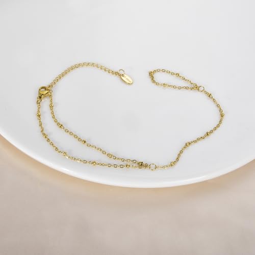Hand Chain Bracelet Stainless Steel Finger Ring Bracelet Adjustable Gold Plated Hand Chain CZ Stackable Boho Minimalist Jewelry for Women - color: Gold Hand Chain Bracelet AN123G