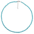 PINK TOWN Colorful Beaded Necklace Bohemian Rice Beads Choker Handmade Summer Beach Necklace for Women - color: Blue1