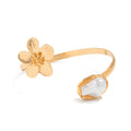 COLORFUL BLING Ocean Starfish Flower Arm Cuff Bracelet for Women Boho Floral Bangle Summer Beach Vacation Armband Jewelry - color: C gold flower