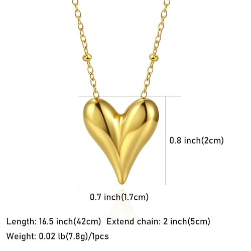14K Gold Heart Necklace for Women Boho stainless steel waterproof Cute Dainty Love Pendant Necklaces for Women - color: Styie-10