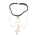 Snake Leg Chain for Women, Sexy Serpent Charm Thigh Garter, Summer Bikini Skirt Beach Party - style: A snake gold