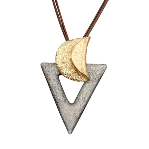 Boho Necklaces for Women Chunky Circle Necklace Layered Boho Circle Leather Choker Necklace Long Vintage Necklaces Bohemian Jewlery Gifts - style: Big Pendant Necklace