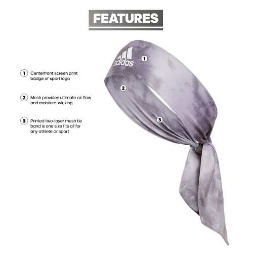 adidas Alphaskin Tie Headband - color: Tie/Print/Stone Wash Grey/White