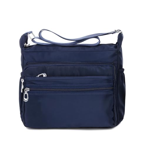 NOTAG Crossbody Bag for Women Waterproof Shoulder Bag Messenger Bag Casual Nylon Purse Handbag - color: Navyblue-l