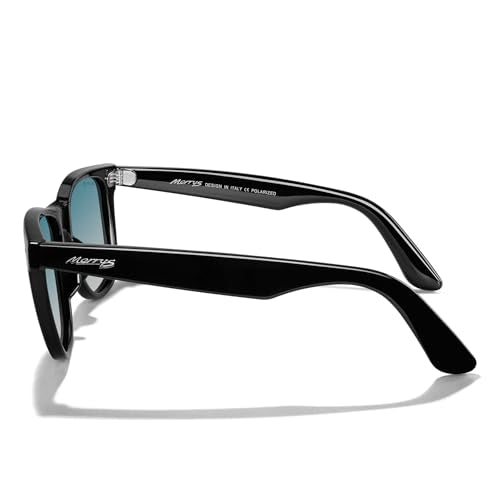 MERRY'S Classic Square Shape Polarized Sunglasses for Womens Mens Retro Designer UV400 Sun Glasses S6140 - color: Black Frame/Green Gradient Lens