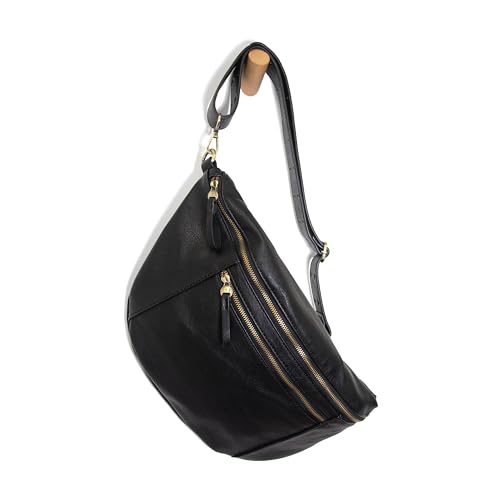 Joy Susan Womens Vegan Leather Mel Large Sling Crossbody Bag - Black - color: Black