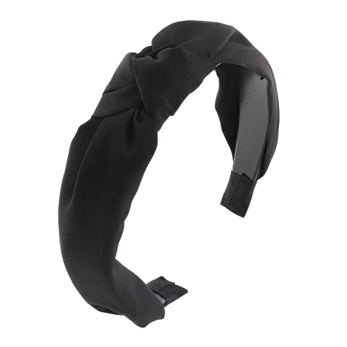 Satin Knot Headband for Women (Black) - color: Black