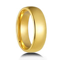 8mm Gold Tungsten Rings for Men Women Fashion Jewelry Engagement Wedding Bands Domed Polished Comfort Fit Size7-13