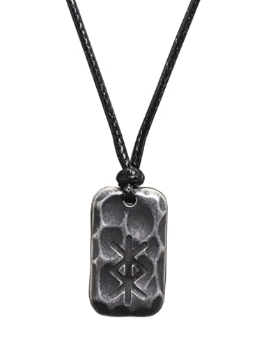 Ankiyabe Stainless Steel Norse Viking Rune Pendant with Adjustable Braided Rope Good Luck/Love/Strenght/Health Viking Symbol Necklace for Men Women - color: PROTECTION