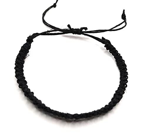 Hemp Bracelet Adjustable - color: Black