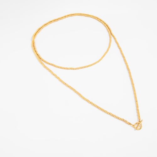 Statement Long Necklaces for Women Vintage Layered Beaded Long Chain Necklaces Boho Y Shaped Tassel Long Pearl Necklace Statement Bead Necklace Jewelry Gift for Women - style: Gold OT