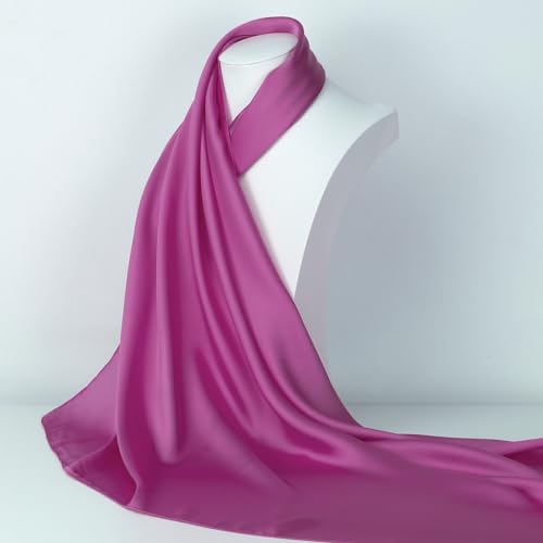 RIIQIICHY 35 Inch Head Scarf for Women Hair Scarf Like Silk Scarf Square Scarf Bandanas for Women - color: Rose